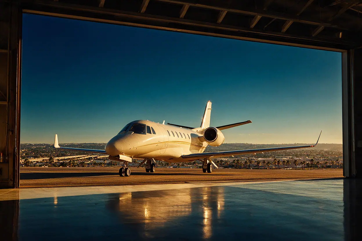Private jet in Los Angeles