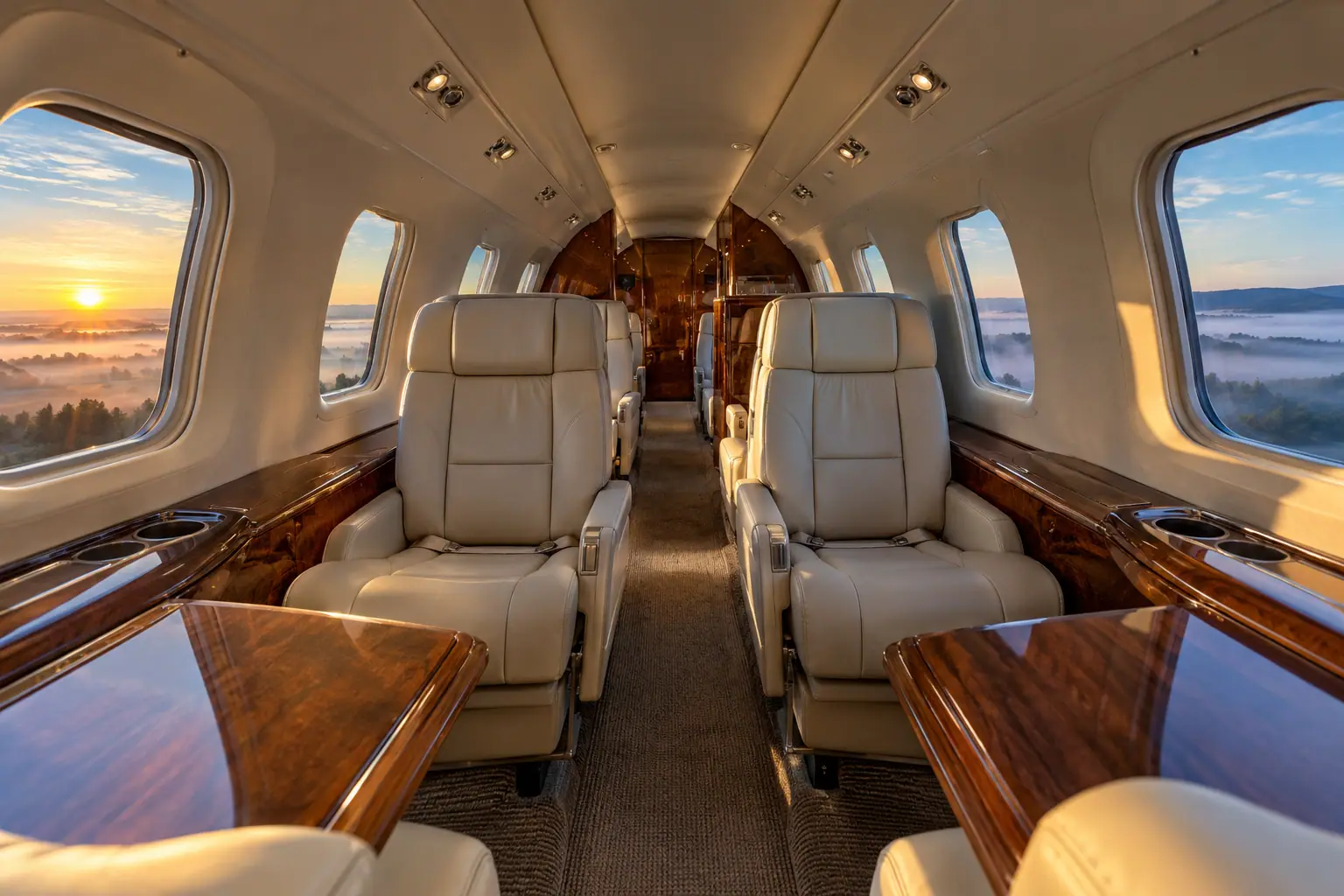 Turboprop cabin interior
