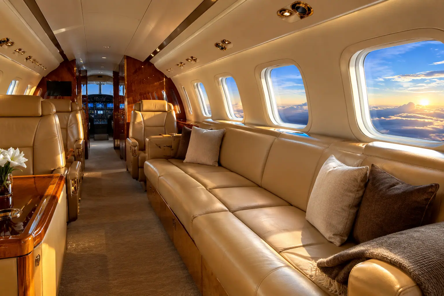 Private jet cabin